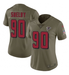 Women's Nike Atlanta Falcons #90 Derrick Shelby Limited Olive 2017 Salute to Service NFL Jersey