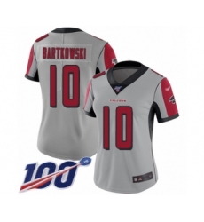 Women's Atlanta Falcons #10 Steve Bartkowski Limited Silver Inverted Legend 100th Season Football Jersey