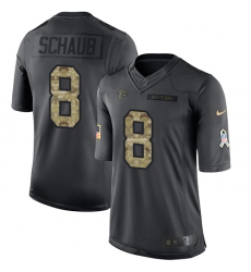 Youth Nike Atlanta Falcons #8 Matt Schaub Limited Black 2016 Salute to Service NFL Jersey