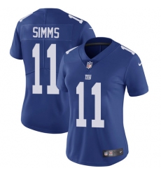Women's Nike New York Giants #11 Phil Simms Elite Royal Blue Team Color NFL Jersey