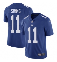 Youth Nike New York Giants #11 Phil Simms Royal Blue Team Color Vapor Untouchable Limited Player NFL Jersey