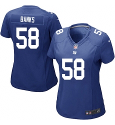 Women's Nike New York Giants #58 Carl Banks Game Royal Blue Team Color NFL Jersey