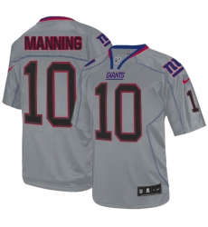 Men's Nike New York Giants #10 Eli Manning Elite Lights Out Grey NFL Jersey