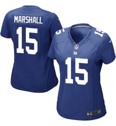 Women's Nike New York Giants #15 Brandon Marshall Game Royal Blue Team Color NFL Jersey