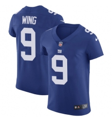 Men's Nike New York Giants #9 Brad Wing Elite Royal Blue Team Color NFL Jersey