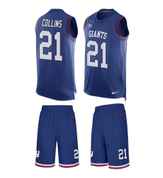 Men's Nike New York Giants #21 Landon Collins Limited Royal Blue Tank Top Suit NFL Jersey