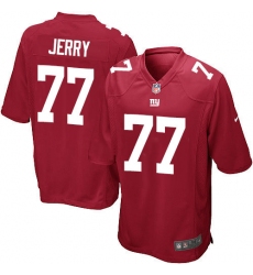 Men's Nike New York Giants #77 John Jerry Game Red Alternate NFL Jersey