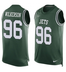 Men's Nike New York Jets #96 Muhammad Wilkerson Limited Green Player Name & Number Tank Top NFL Jersey