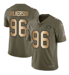 Men's Nike New York Jets #96 Muhammad Wilkerson Limited Olive/Gold 2017 Salute to Service NFL Jersey