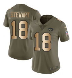 Women's Nike New York Jets #18 ArDarius Stewart Limited Olive/Gold 2017 Salute to Service NFL Jersey