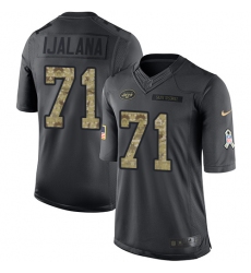 Men's Nike New York Jets #71 Ben Ijalana Limited Black 2016 Salute to Service NFL Jersey