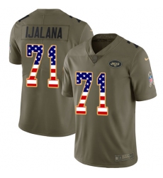Youth Nike New York Jets #71 Ben Ijalana Limited Olive/USA Flag 2017 Salute to Service NFL Jersey