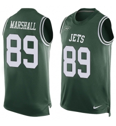 Men's Nike New York Jets #89 Jalin Marshall Limited Green Player Name & Number Tank Top NFL Jersey