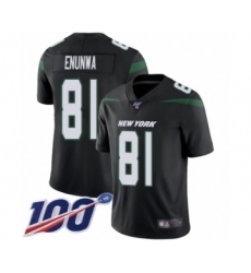 Men's New York Jets #81 Quincy Enunwa Black Alternate Vapor Untouchable Limited Player 100th Season Football Jersey