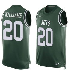 Men's Nike New York Jets #20 Marcus Williams Limited Green Player Name & Number Tank Top NFL Jersey