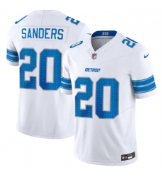Men's Detroit Lions #20 Barry Sanders White 2024 F.U.S.E. Vapor Limited Football Stitched Jersey