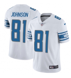 Men's Nike Detroit Lions #81 Calvin Johnson Elite White NFL Jersey