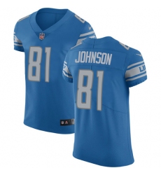 Men's Nike Detroit Lions #81 Calvin Johnson Light Blue Team Color Vapor Untouchable Elite Player NFL Jersey
