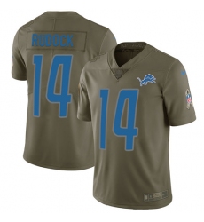 Youth Nike Detroit Lions #14 Jake Rudock Limited Olive 2017 Salute to Service NFL Jersey