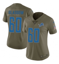 Women's Nike Detroit Lions #60 Graham Glasgow Limited Olive 2017 Salute to Service NFL Jersey