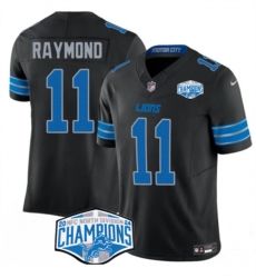 Men's Detroit Lions #11 Kalif Raymond Black 2024 NFC North Champions F.U.S.E. Vapor Limited Stitched Jersey