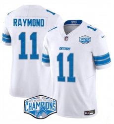 Men's Detroit Lions #11 Kalif Raymond White 2024 NFC North Champions F.U.S.E. Vapor Limited Stitched Jersey