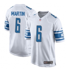 Men's Nike Detroit Lions #6 Sam Martin Game White NFL Jersey