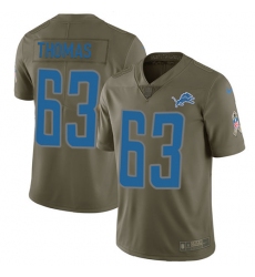 Men's Nike Detroit Lions #63 Brandon Thomas Limited Olive 2017 Salute to Service NFL Jersey