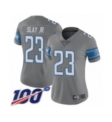 Women's Detroit Lions #23 Darius Slay Limited Steel Rush Vapor Untouchable 100th Season Football Jersey