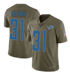 Youth Nike Detroit Lions #31 D.J. Hayden Limited Olive 2017 Salute to Service NFL Jersey
