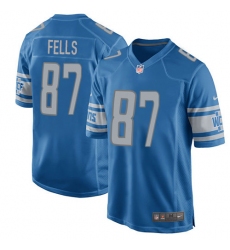 Men's Nike Detroit Lions #87 Darren Fells Game Light Blue Team Color NFL Jersey