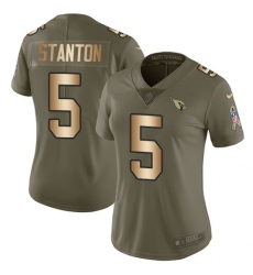 Women's Nike Arizona Cardinals #5 Drew Stanton Limited Olive/Gold 2017 Salute to Service NFL Jersey