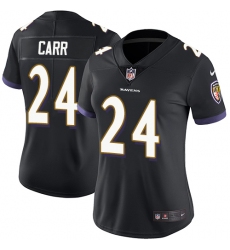 Women's Nike Baltimore Ravens #24 Brandon Carr Black Alternate Vapor Untouchable Limited Player NFL Jersey