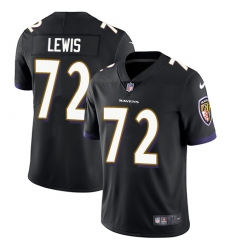 Men's Nike Baltimore Ravens #72 Alex Lewis Black Alternate Vapor Untouchable Limited Player NFL Jersey