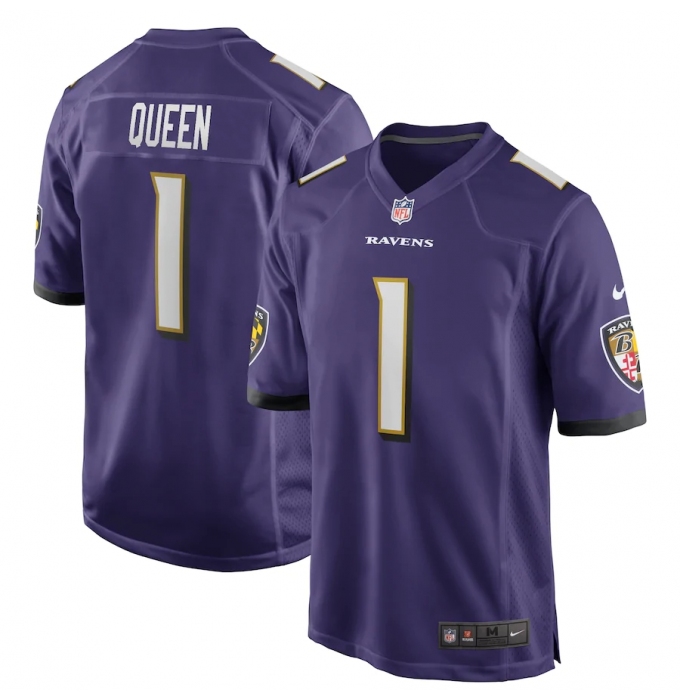 Men's Baltimore Ravens #1 Patrick Queen Nike Purple 2020 NFL Draft First Round Pick Game Jersey.webp
