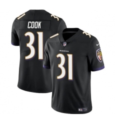 Men's Baltimore Ravens #31 Dalvin Cook Black Vapor Limited Football Stitched Jersey