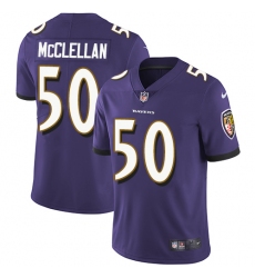 Youth Nike Baltimore Ravens #50 Albert McClellan Purple Team Color Vapor Untouchable Limited Player NFL Jersey