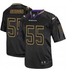 Men's Nike Baltimore Ravens #55 Terrell Suggs Elite Lights Out Black NFL Jersey