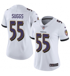 Women's Nike Baltimore Ravens #55 Terrell Suggs White Vapor Untouchable Limited Player NFL Jersey