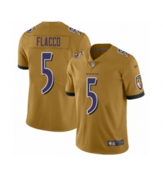 Men's Baltimore Ravens #5 Joe Flacco Limited Gold Inverted Legend Football Jersey