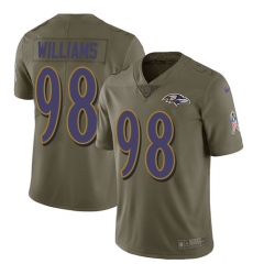 Men's Nike Baltimore Ravens #98 Brandon Williams Limited Olive 2017 Salute to Service NFL Jersey