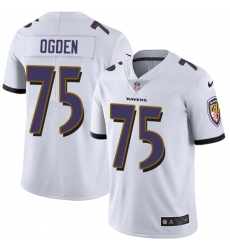 Men's Nike Baltimore Ravens #75 Jonathan Ogden White Vapor Untouchable Limited Player NFL Jersey