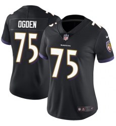 Women's Nike Baltimore Ravens #75 Jonathan Ogden Black Alternate Vapor Untouchable Limited Player NFL Jersey