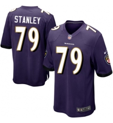 Men's Nike Baltimore Ravens #79 Ronnie Stanley Game Purple Team Color NFL Jersey