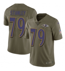 Men's Nike Baltimore Ravens #79 Ronnie Stanley Limited Olive 2017 Salute to Service NFL Jersey