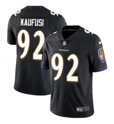 Men's Nike Baltimore Ravens #92 Bronson Kaufusi Black Alternate Vapor Untouchable Limited Player NFL Jersey