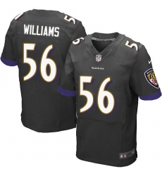 Men's Nike Baltimore Ravens #56 Tim Williams Elite Black Alternate NFL Jersey