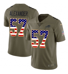 Men's Nike Buffalo Bills #57 Lorenzo Alexander Limited Olive/USA Flag 2017 Salute to Service NFL Jersey