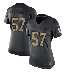 Women's Nike Buffalo Bills #57 Lorenzo Alexander Limited Black 2016 Salute to Service NFL Jersey
