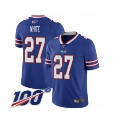 Men's Buffalo Bills #27 Tre'Davious White Royal Blue Team Color Vapor Untouchable Limited Player 100th Season Football Jersey